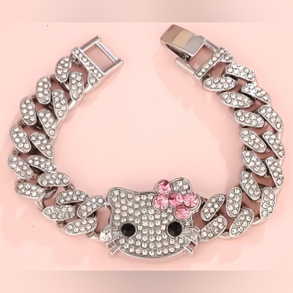 Sparkling Hello Kitty Rhinestone Bracelet - 8"